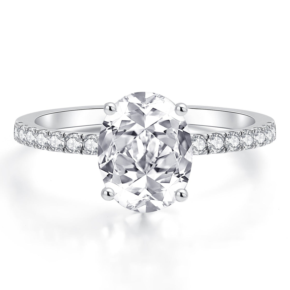 Moissanite Oval Engagement Rings for Women 2CT