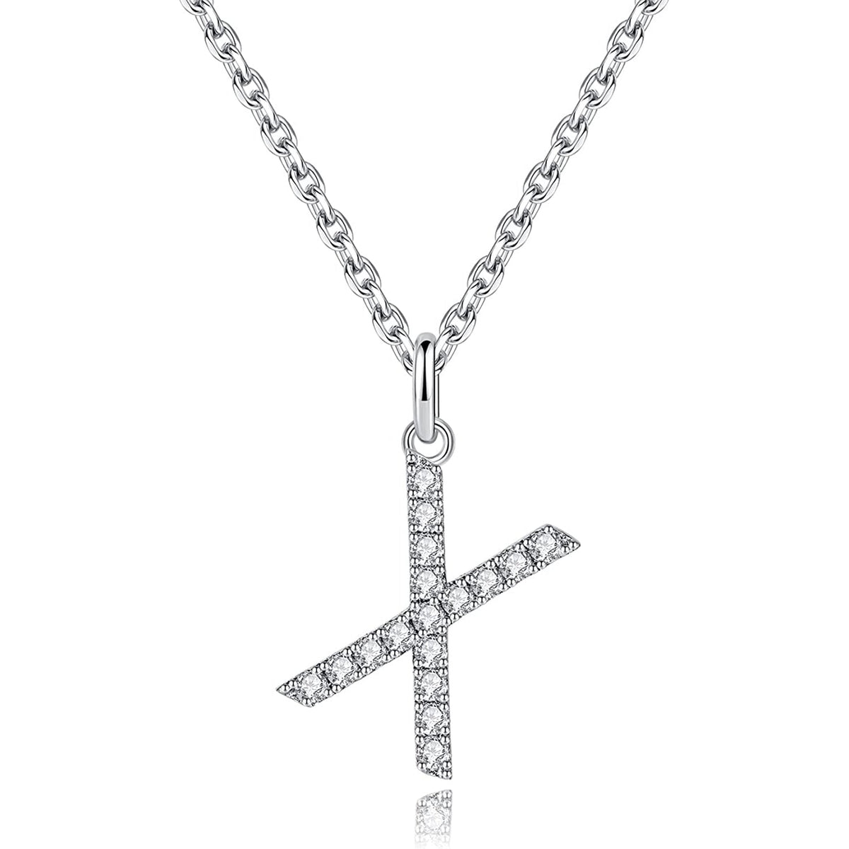 Moissanite A Initial Letter Pendant Necklace for
