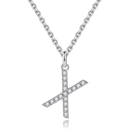 Moissanite A Initial Letter Pendant Necklace for
