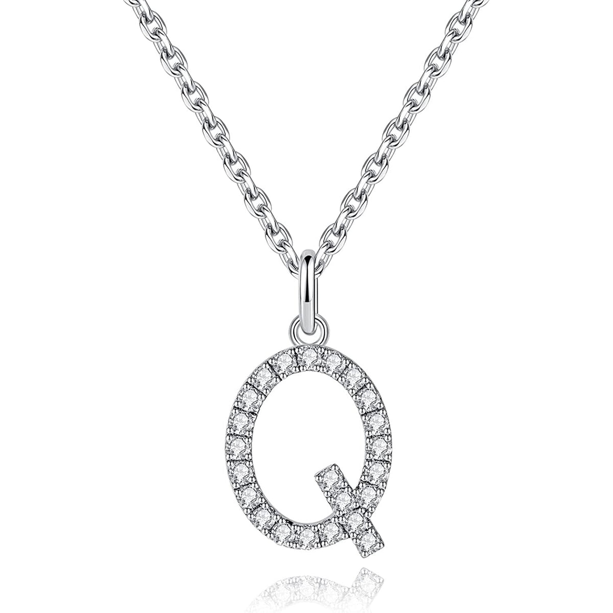 Moissanite A Initial Letter Pendant Necklace for
