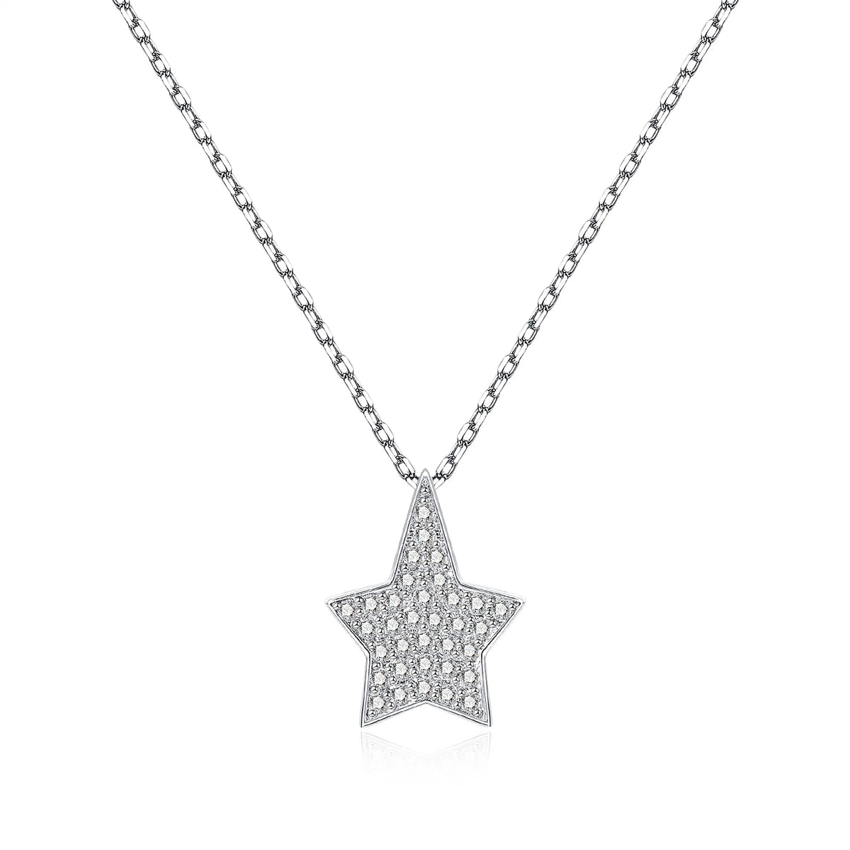 Moissanite Star Pave Pendent Necklace for Women