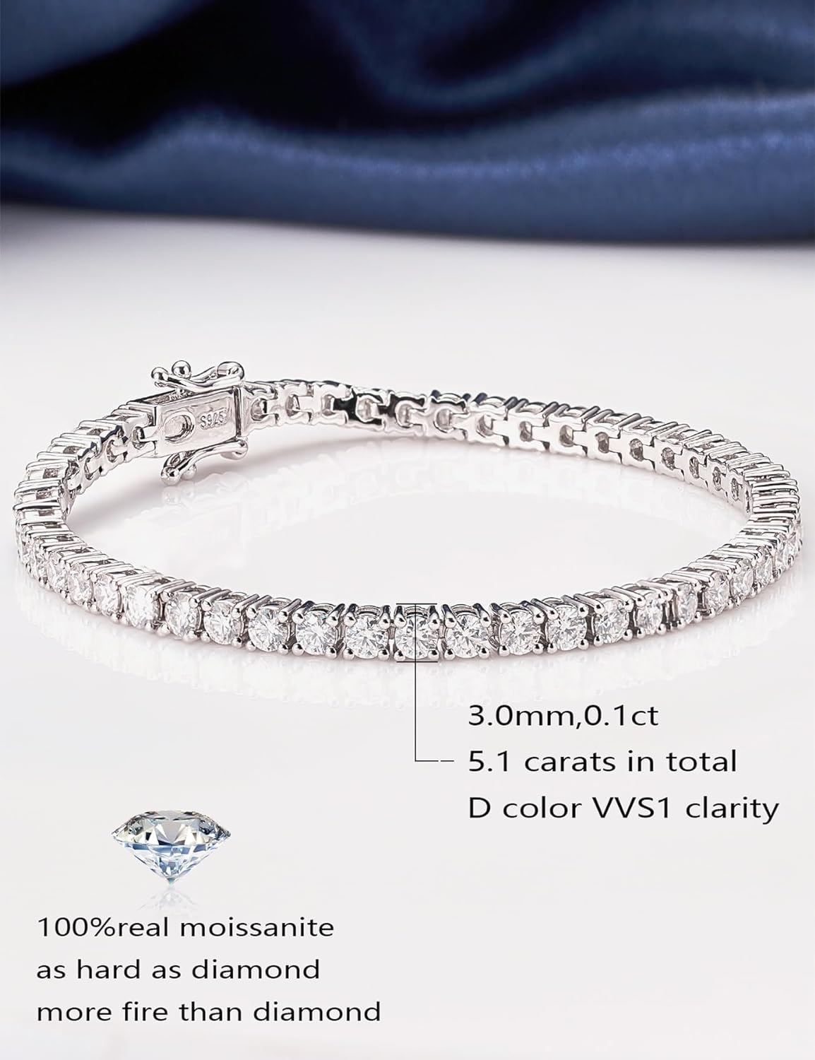 Moissanite Tennis Bracelet for Women in