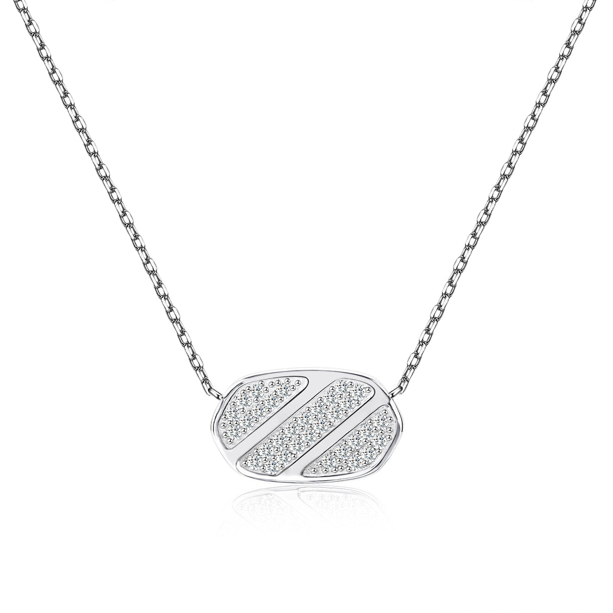 Pave Moissanite Bar Necklace for Women