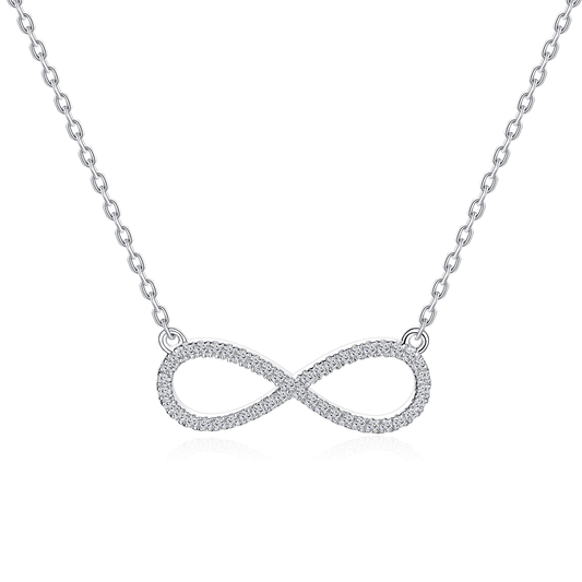 Infinity Silver Moissanite Pendant Necklaces