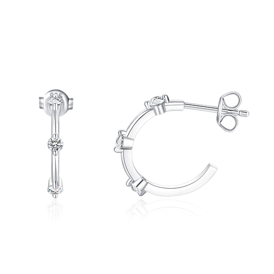 Moissanite Hypoallergenic Hoop Earrings