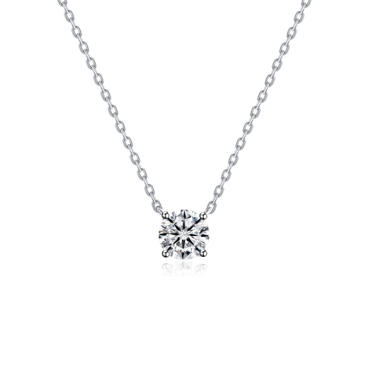 Solitaire Moissanite 4 Prong Round CutNecklaces for Women