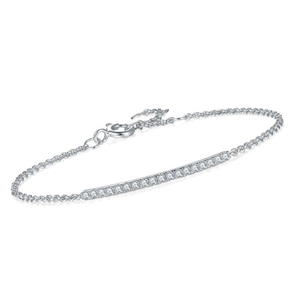 Moissanite Pave Bar Bracelet for Women in