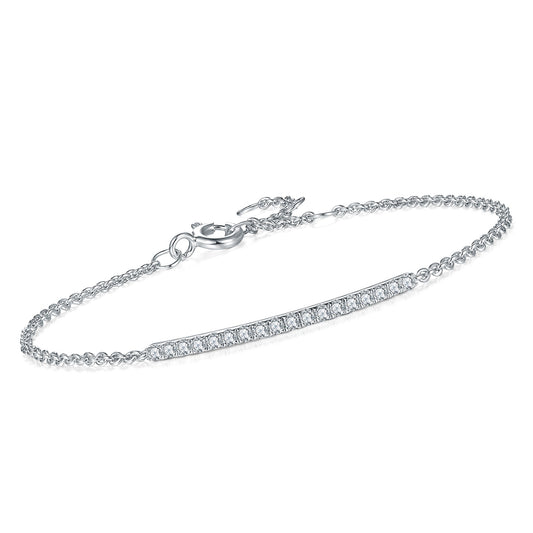 Moissanite Pave Bar Bracelet for Women in
