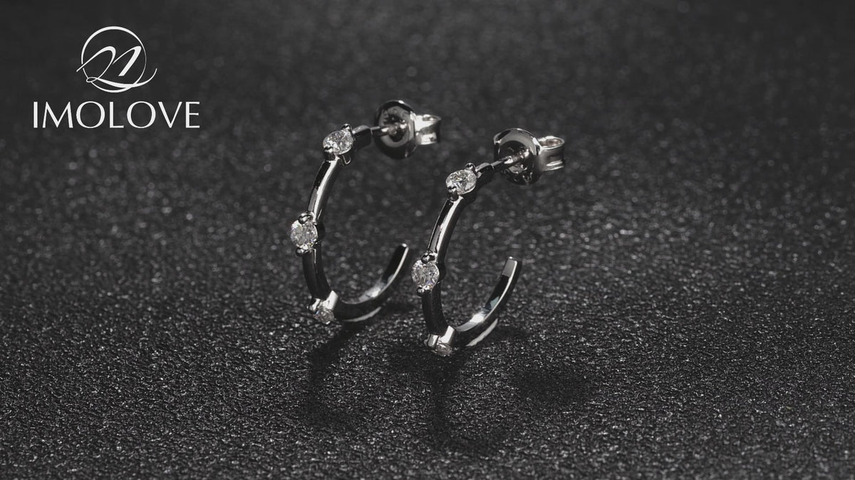 Moissanite Hypoallergenic Hoop Earrings