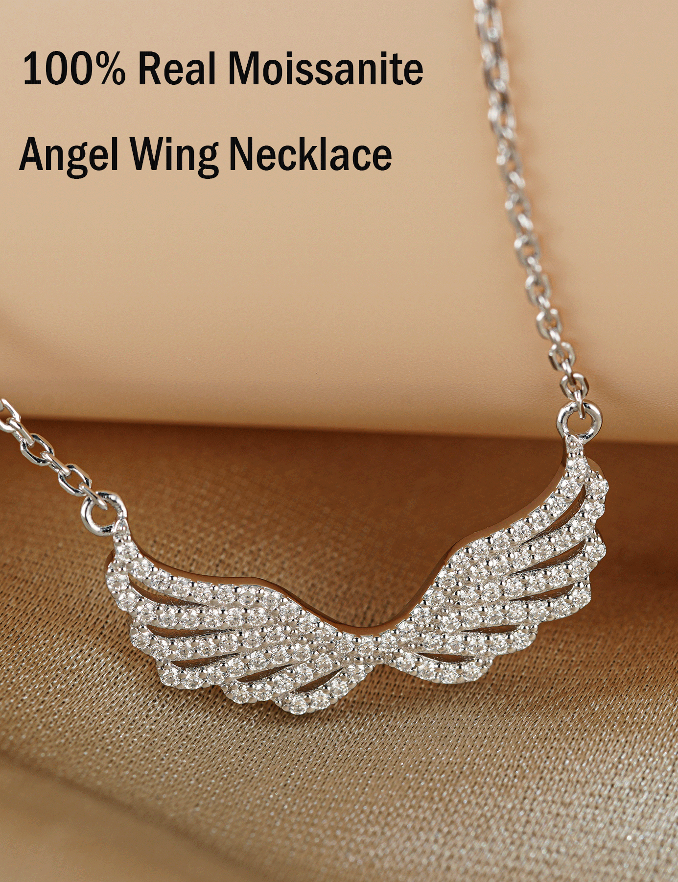 Angel Wings Moissanite Necklace