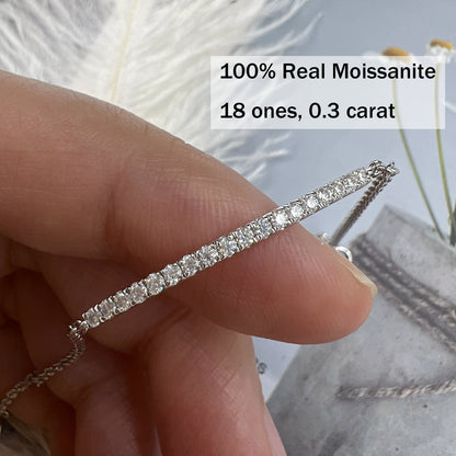 Moissanite Pave Bar Bracelet for Women in