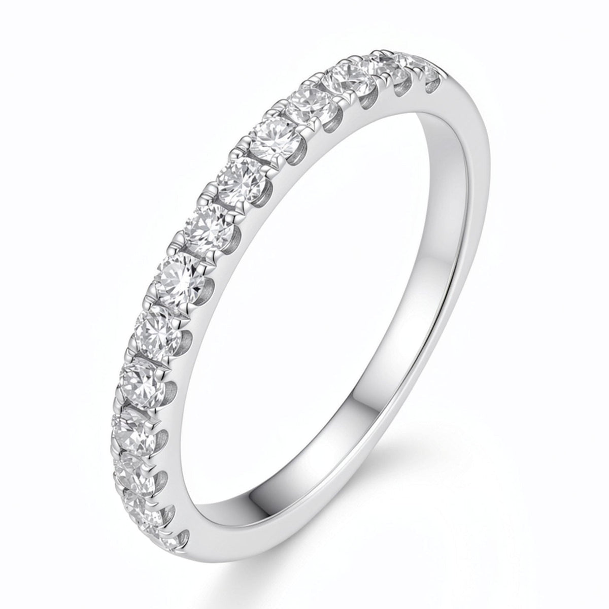 Moissanite Half Eternity Wedding Band for Women 0.3CT/0.42CT