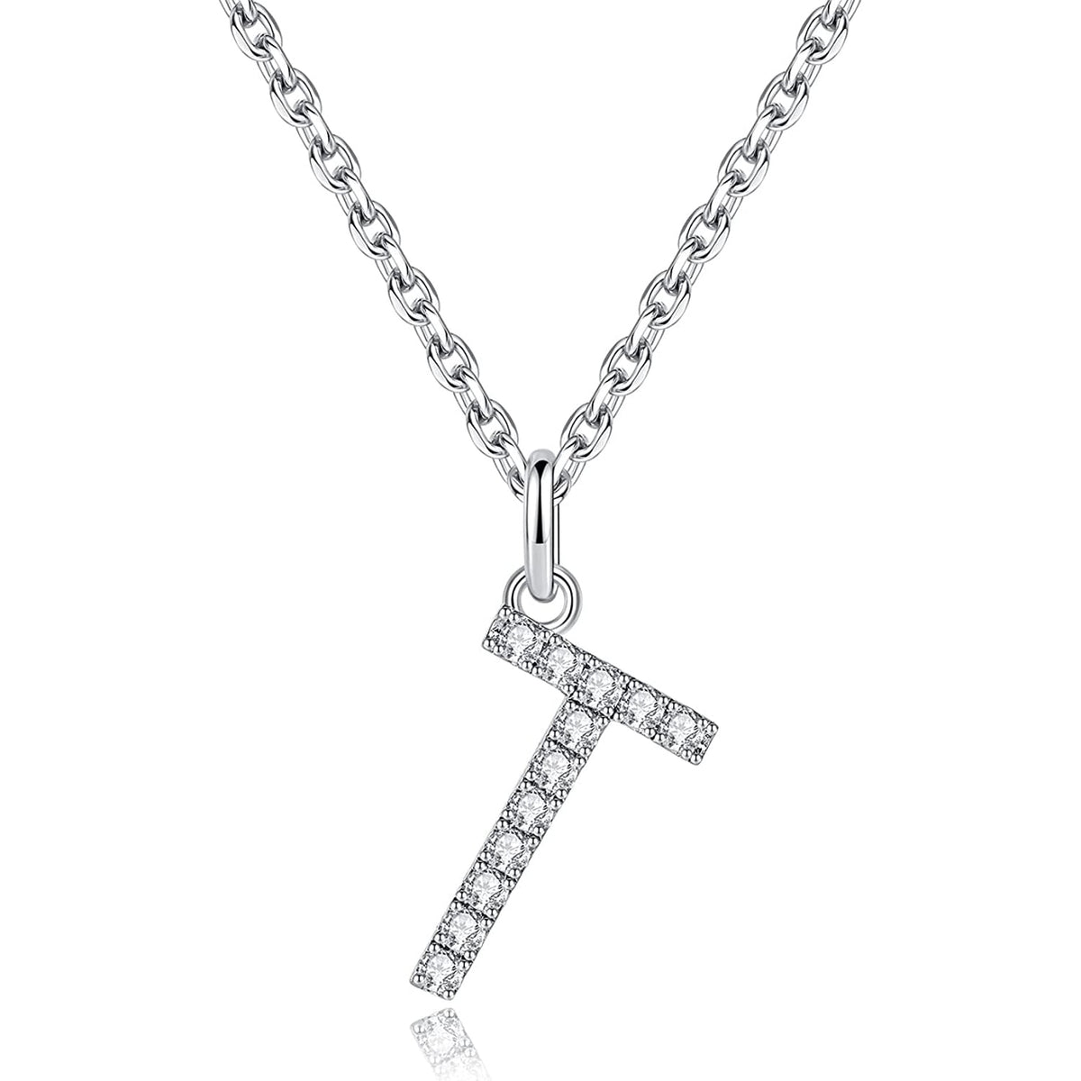 Moissanite A Initial Letter Pendant Necklace for