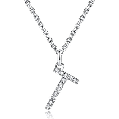 Moissanite A Initial Letter Pendant Necklace for