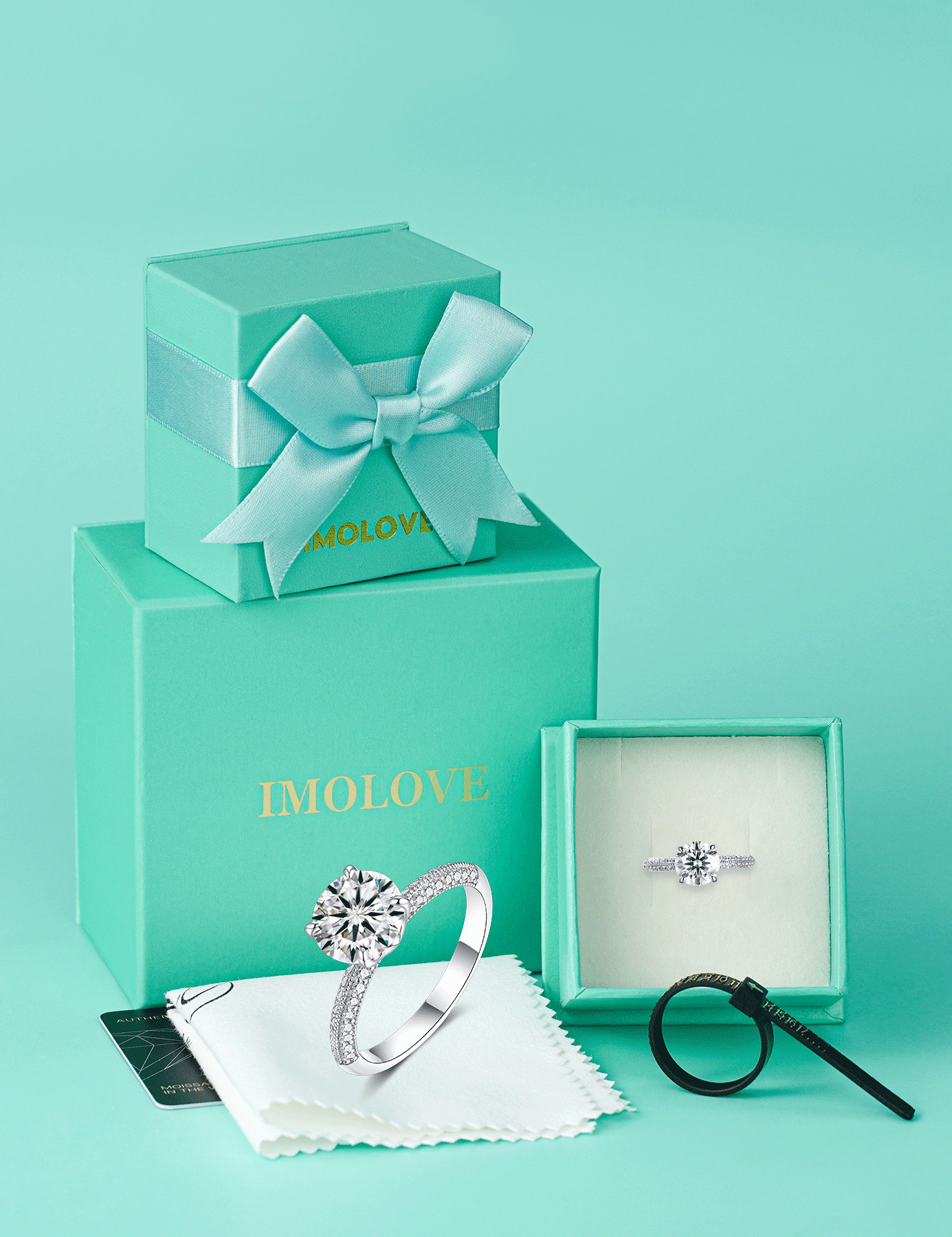 Solitaire Engagement Moissanite Promise Rings for Her