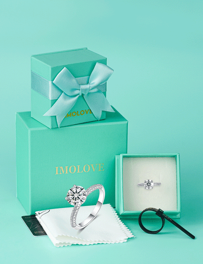 Solitaire Engagement Moissanite Promise Rings for Her