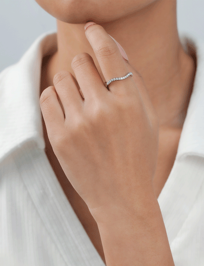 Moissanite Stackable Wedding Bands for Women