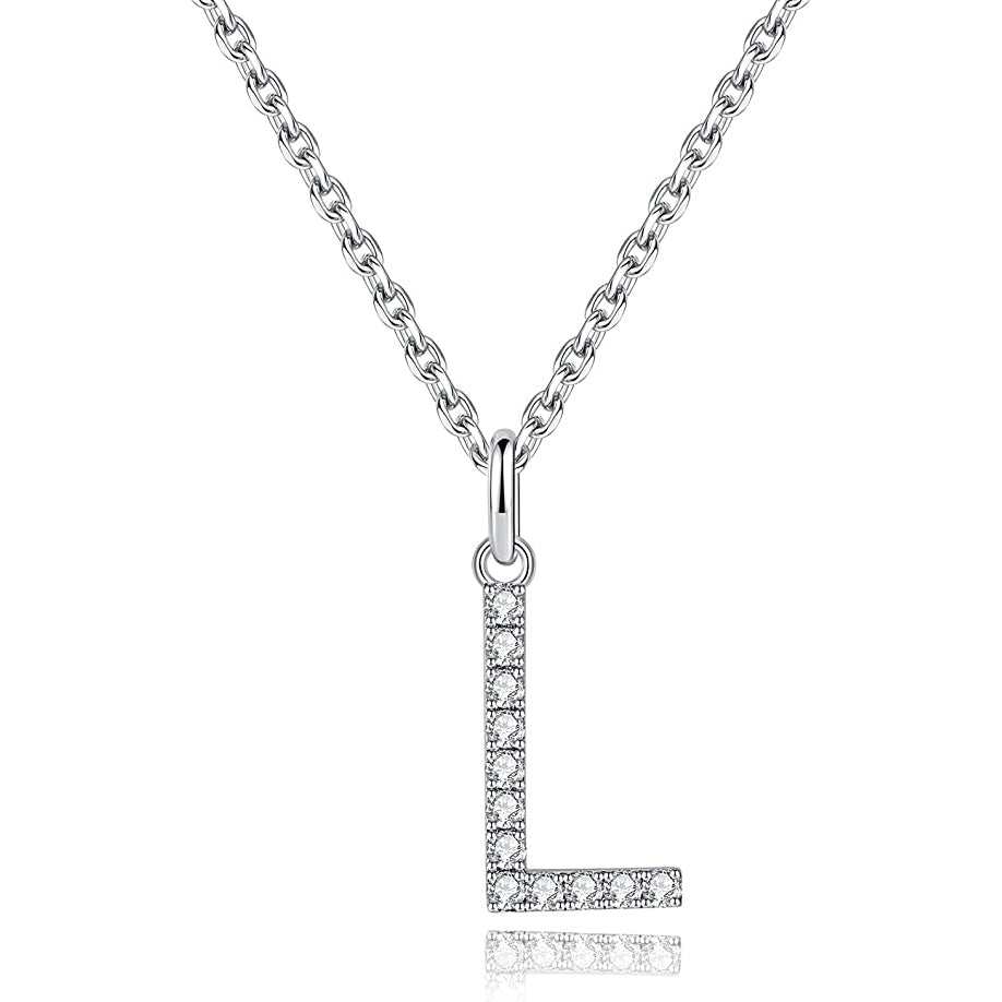 Moissanite A Initial Letter Pendant Necklace for