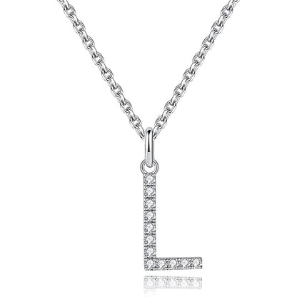Moissanite A Initial Letter Pendant Necklace for