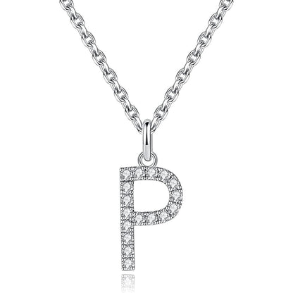 Moissanite A Initial Letter Pendant Necklace for