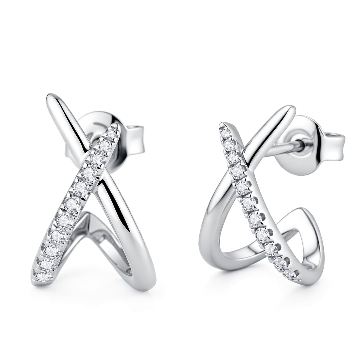 Moissanite Trendy Stud Earrings for Women Sterling Silver Hypoallergenic Eaerrings