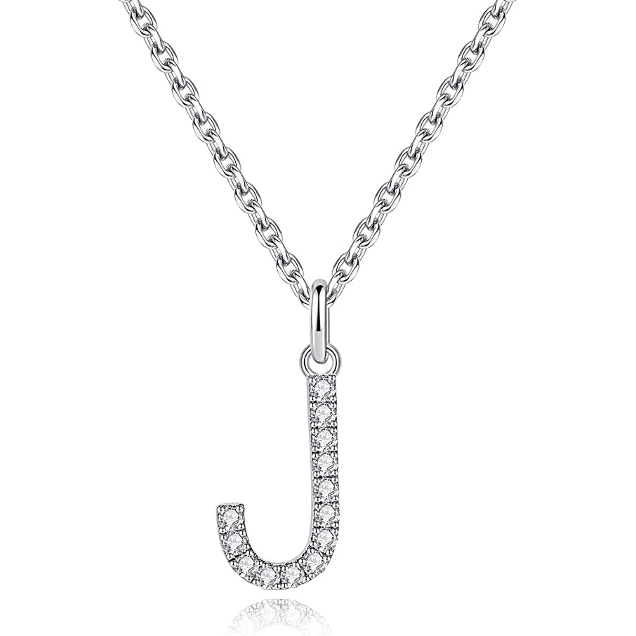 Moissanite A Initial Letter Pendant Necklace for