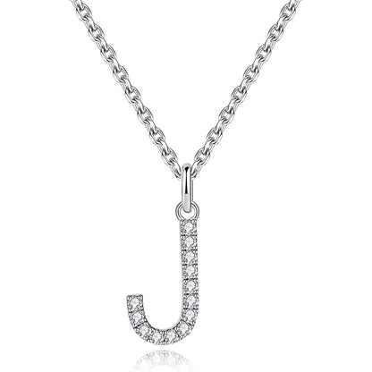 Moissanite A Initial Letter Pendant Necklace for