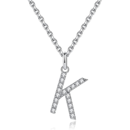 Moissanite A Initial Letter Pendant Necklace for