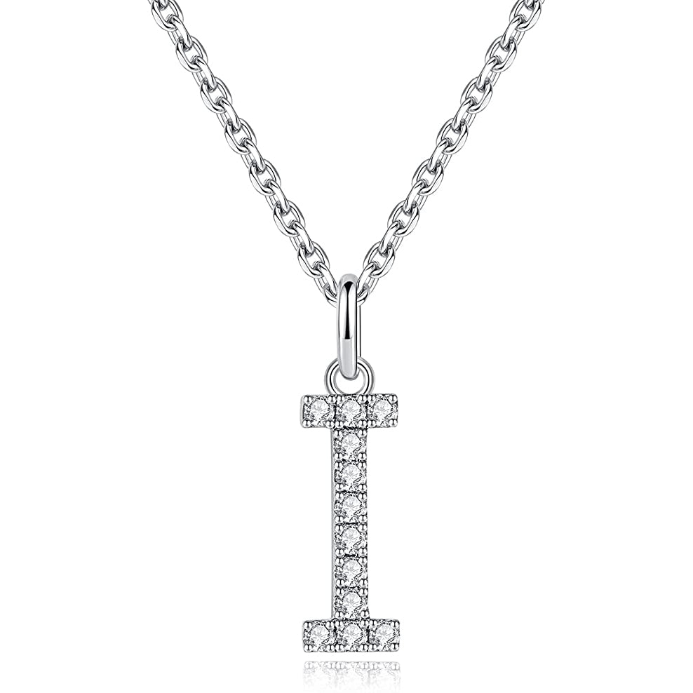 Moissanite A Initial Letter Pendant Necklace for