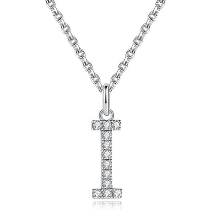 Moissanite A Initial Letter Pendant Necklace for