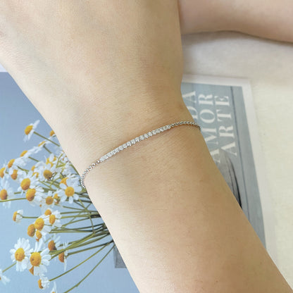 Moissanite Pave Bar Bracelet for Women in