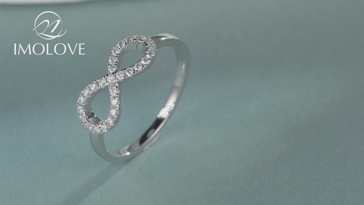 Infinity Moissanite Eternity Wedding Bands Rings for Women