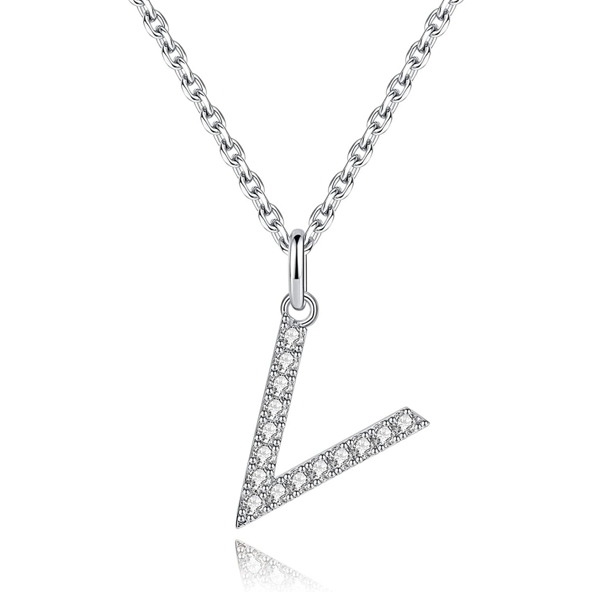 Moissanite A Initial Letter Pendant Necklace for