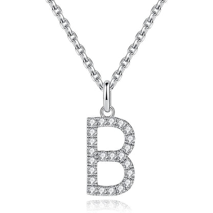 Moissanite A Initial Letter Pendant Necklace for