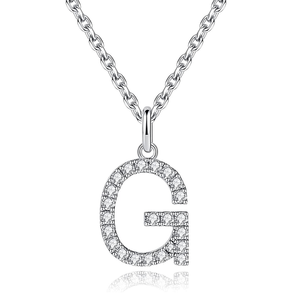 Moissanite A Initial Letter Pendant Necklace for