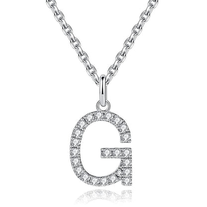 Moissanite A Initial Letter Pendant Necklace for