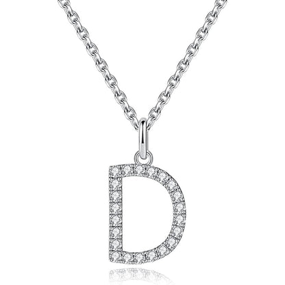 Moissanite A Initial Letter Pendant Necklace for