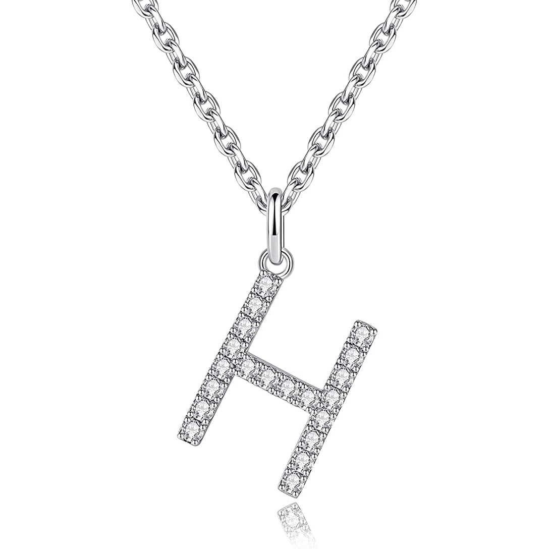 Moissanite A Initial Letter Pendant Necklace for