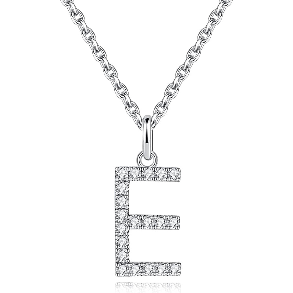 Moissanite A Initial Letter Pendant Necklace for