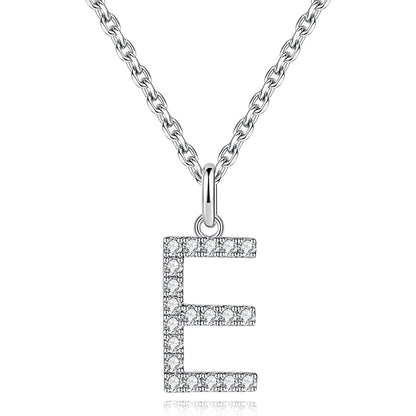 Moissanite A Initial Letter Pendant Necklace for