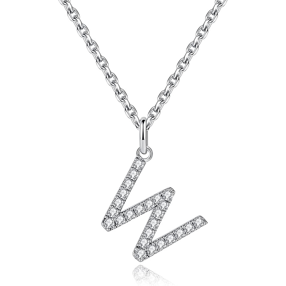 Moissanite A Initial Letter Pendant Necklace for
