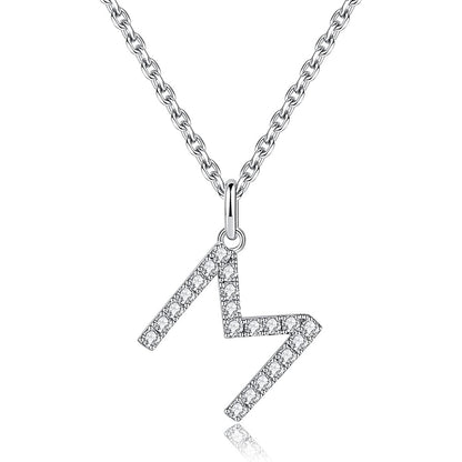 Moissanite A Initial Letter Pendant Necklace for
