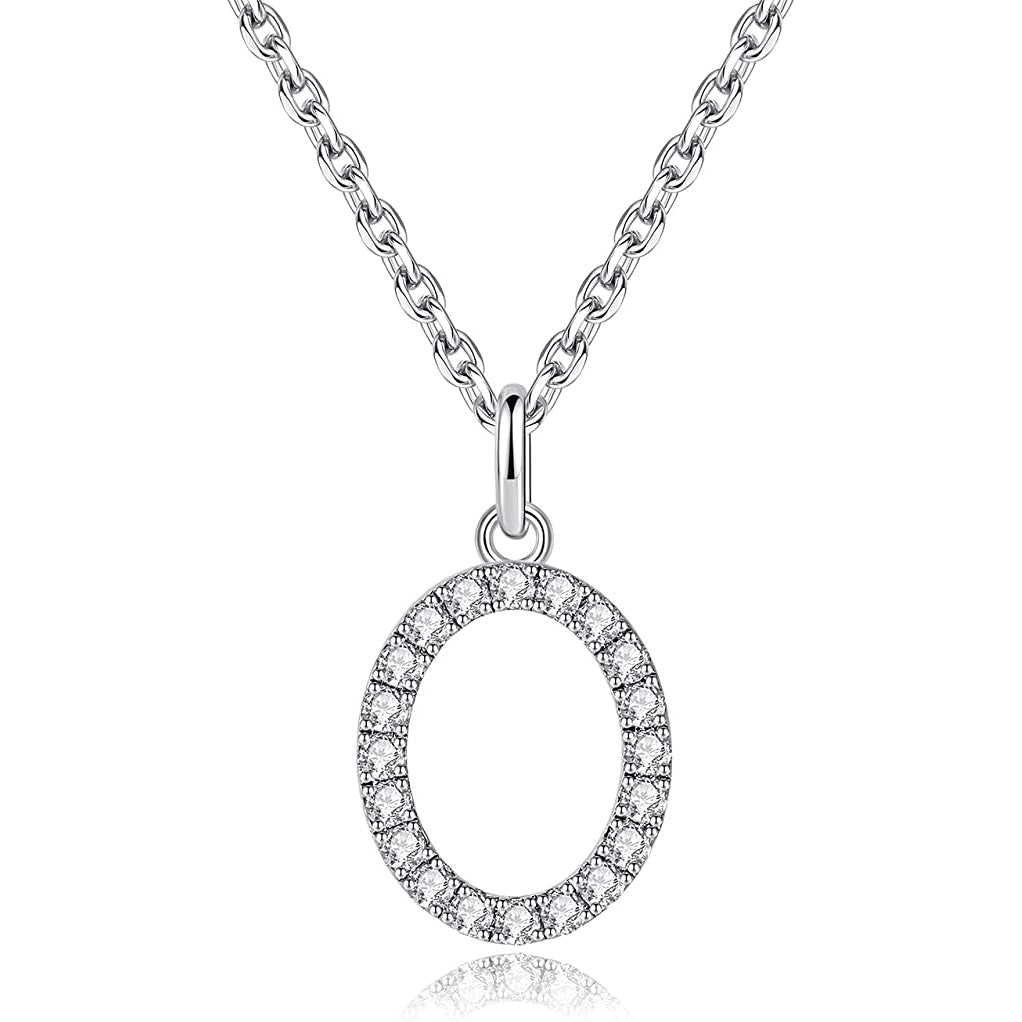 Moissanite A Initial Letter Pendant Necklace for