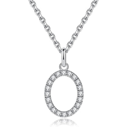 Moissanite A Initial Letter Pendant Necklace for