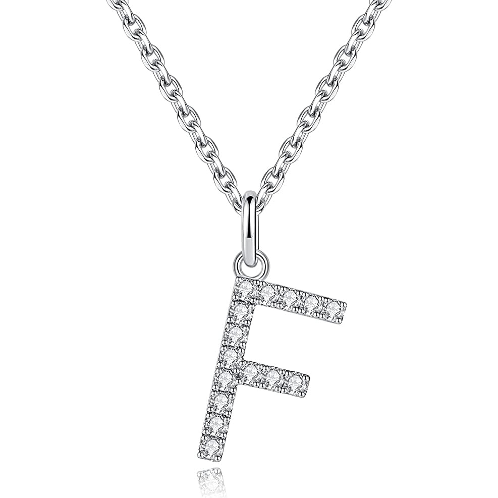 Moissanite A Initial Letter Pendant Necklace for
