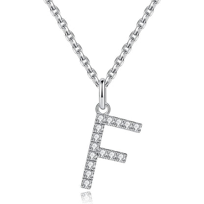Moissanite A Initial Letter Pendant Necklace for