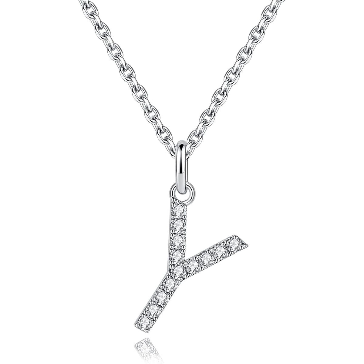 Moissanite A Initial Letter Pendant Necklace for
