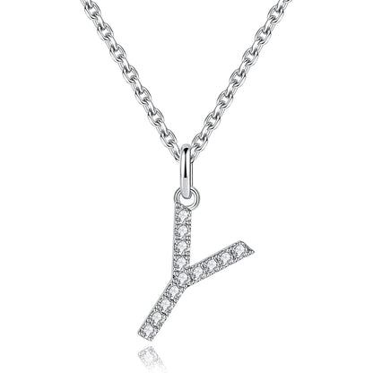 Moissanite A Initial Letter Pendant Necklace for