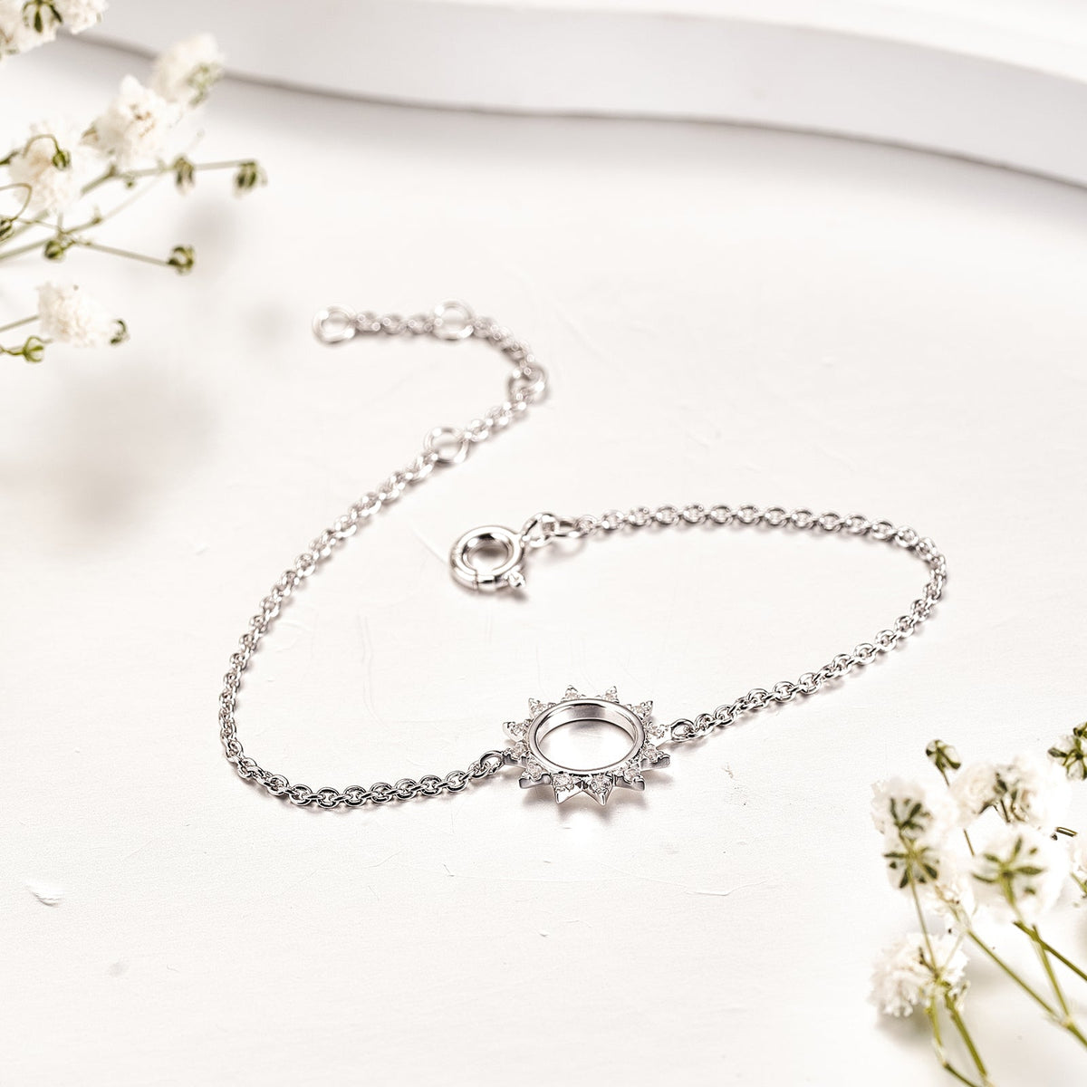 Moissanite Sun Bracelets for Women in Sterling Silver