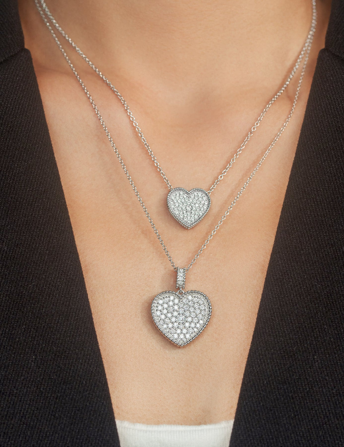 Moissanite Heart Sterling Silver Necklace for Women